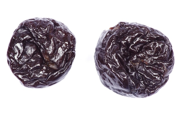 Photo dried plum on a white background