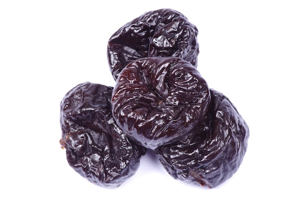 Dried plum on a white background