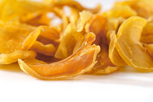 Dried potatoes on a monochrome background