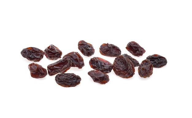 Dried raisins isolated on white background