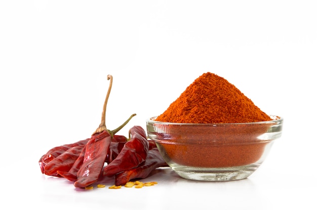 Dried red chilli and powder