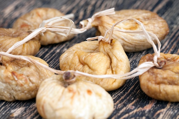 Dried ripe and sweet yellow figs, figs dried naturally in the sun, oriental sweets