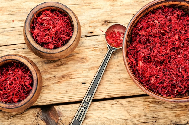 Dried saffron spice