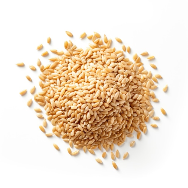 Dried Sesame seeds isolated on white background Generative AI