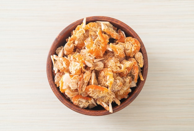 dried shrimps or dried salted prawn in bowl