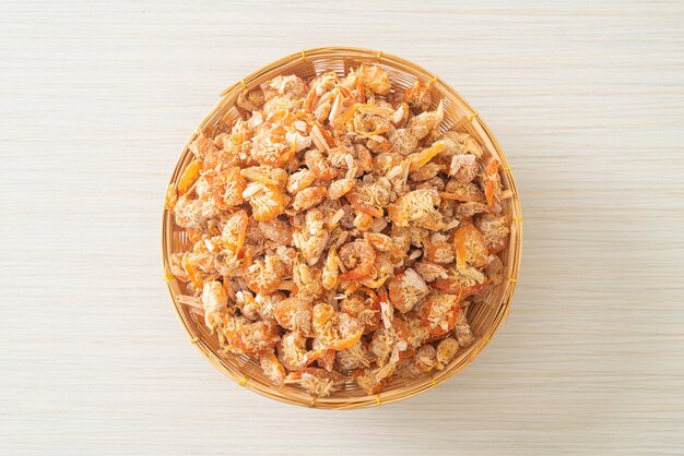 dried shrimps or dried salted prawn in bowl