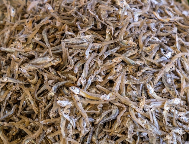 Dried Small fish used in Asian cuisine