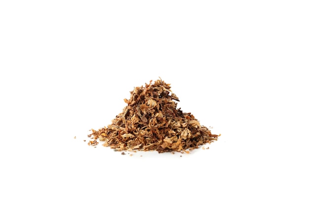Dried smoking tobacco isolated on white background
