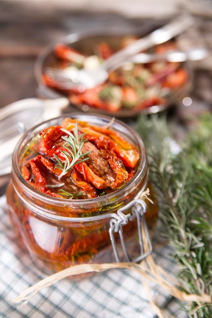 Dried tomatoes and rosemary