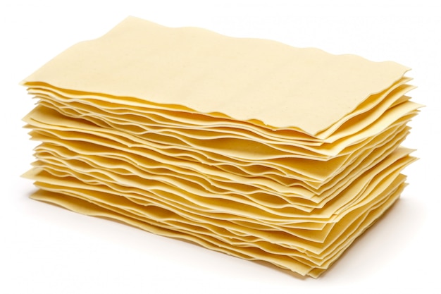 Dried uncooked lasagna pasta sheets