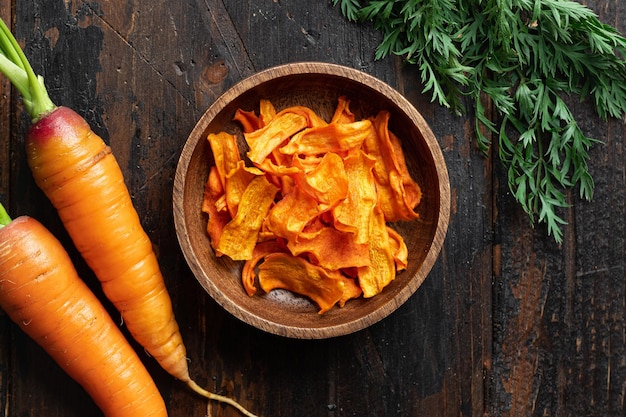 Dried vegetables chips from carrot