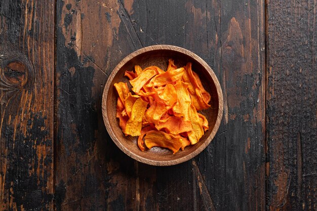 Dried vegetables chips from carrot