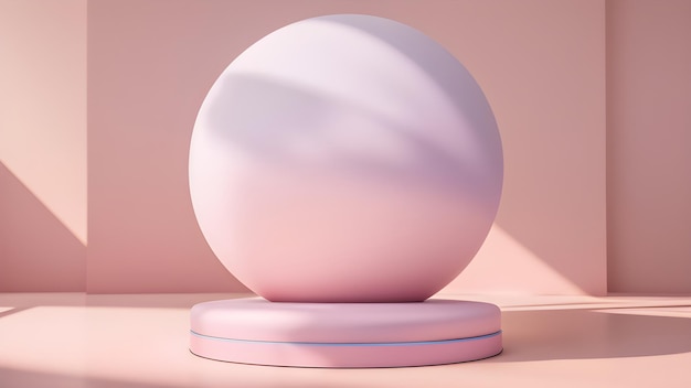 Driedimensionale producten geven ruimte weer voor natuurlijke schoonheid roze pastelproducten parfums cosmetica mockups minimalistische pastel vrouwelijke achtergrond Generatieve AI