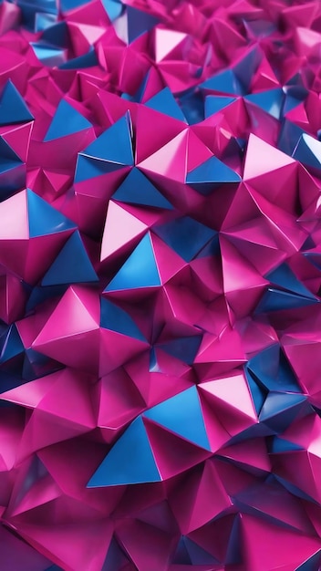 Driehoekig oppervlak blauw en roze