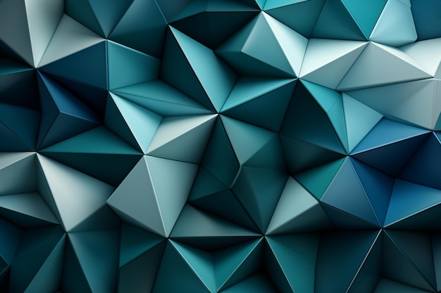 Foto driehoeks abstract patroon diepblauw groen wit en verfrissend cyaan