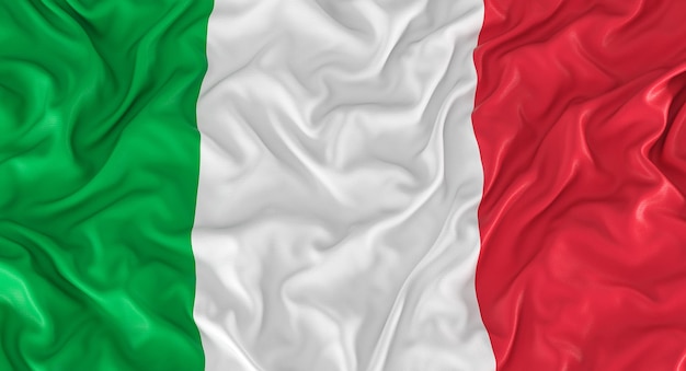 Driekleurige vlag van italië 3d render achtergrond