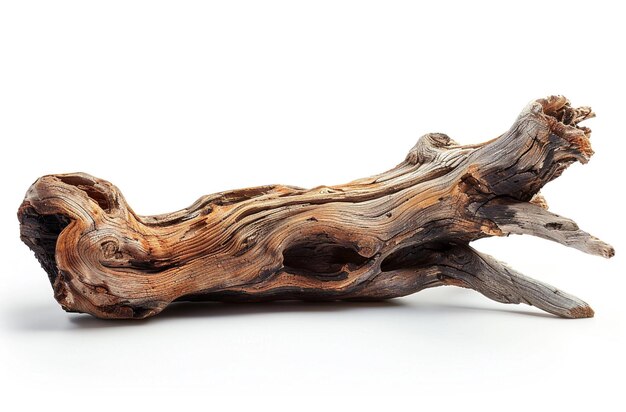 Driftwood isolated on white background with clipping path