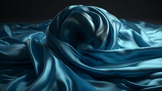 Drijvende blauwe stof ai generatief