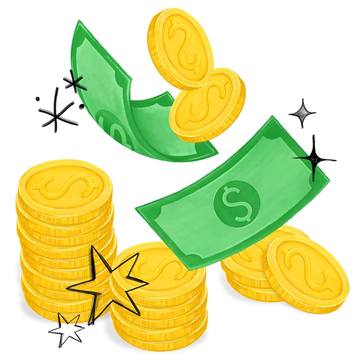 Foto drijvende munten png rekening geld financiën remix transparante achtergrond