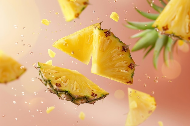 Drijvende plakjes ananas Generatieve AI