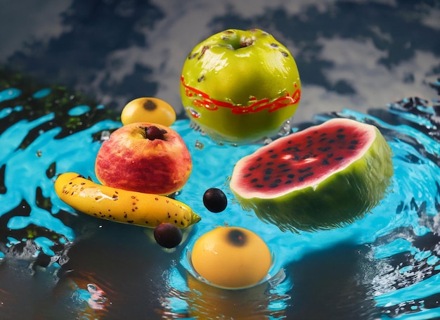 Foto drijvende vruchten