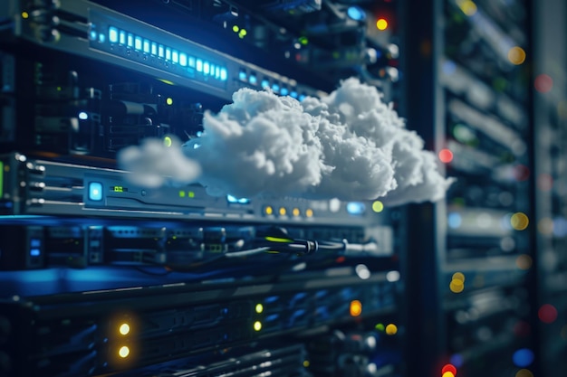 Drijvende wolk in het midden van een server