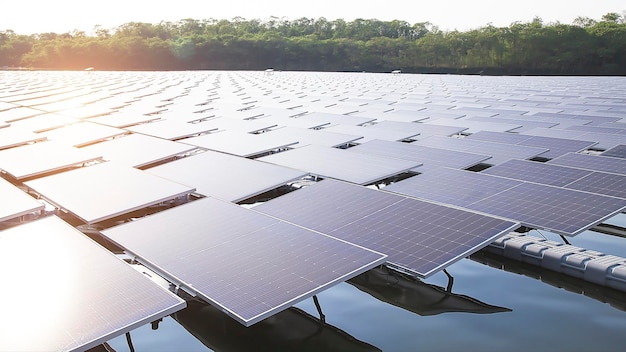 drijvende zonne-energiecentrale hernieuwbare energie concept