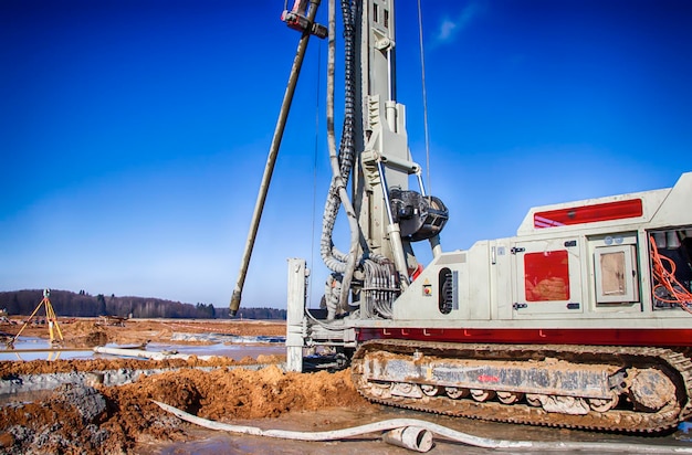 Photo drilling rig drilling deep wells coring industry mineral exploration