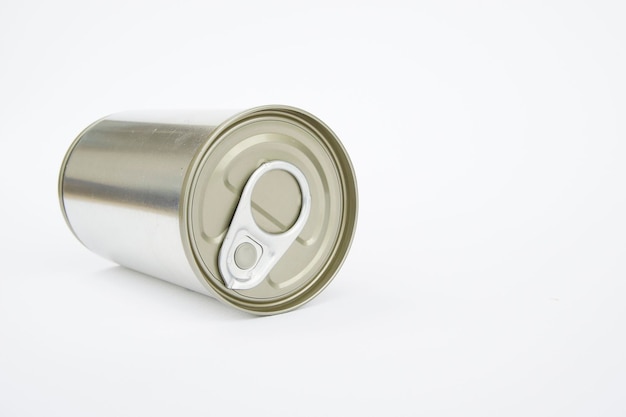 Photo drink can on white background