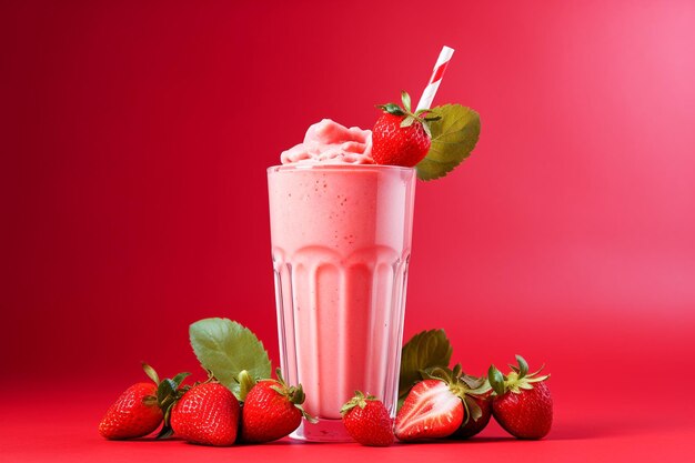 Photo drink image using strawberries