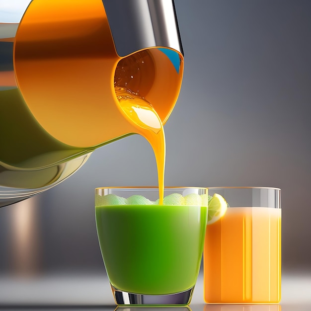 Drink is poured into plastic bottles on juice production