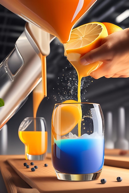ジュース製造時に飲み物をペットボトルに注ぐ