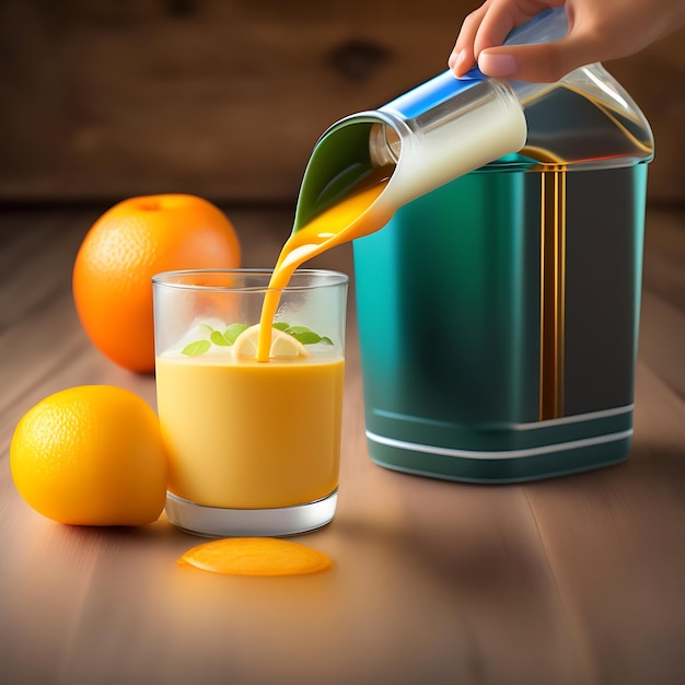 Drink is poured into plastic bottles on juice production