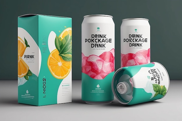 Photo drink packaging mockup design