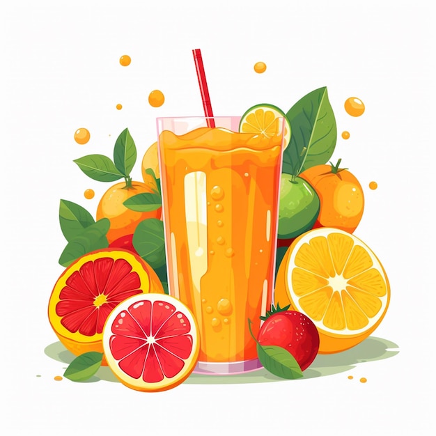 Photo drink vector fresh juice illustration liquid fruit healthy orange beverage food isolated