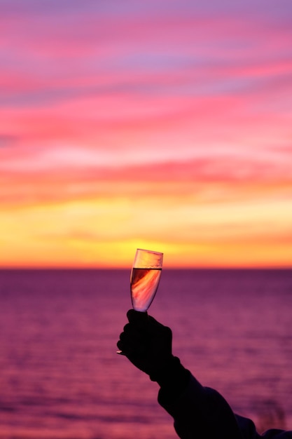 Foto drinken bij de zonsondergang.