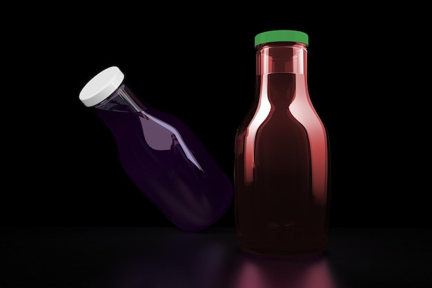 Drinkflessen Rechts In Donkere Achtergrond