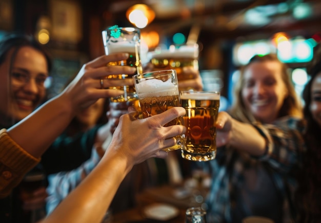 drinking beer in the vintage pub ai generated