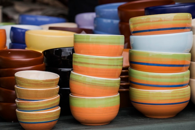 Premium Photo | Drinking bowls from clay