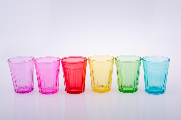 Photo drinking glasses of various color