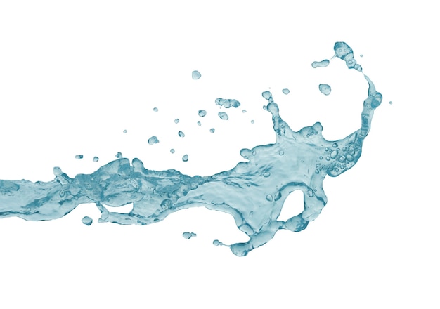 Drinking water and abstract water splash isolated on white background