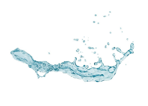 Drinking water and abstract water splash isolated on white 