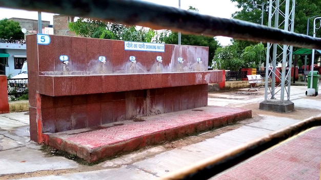 Drinking water faucet at railway station