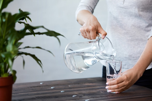 Drinking Water. Healthy Lifestyle. Diet concept. Healthy Eating. 