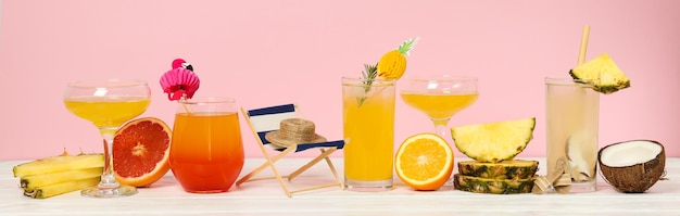Photo drinks fresh summer drink for refreshing summer vibes concept