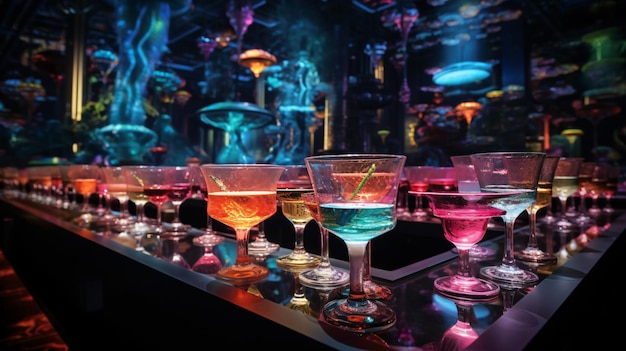 Premium Photo | Drinks at a nightclub image