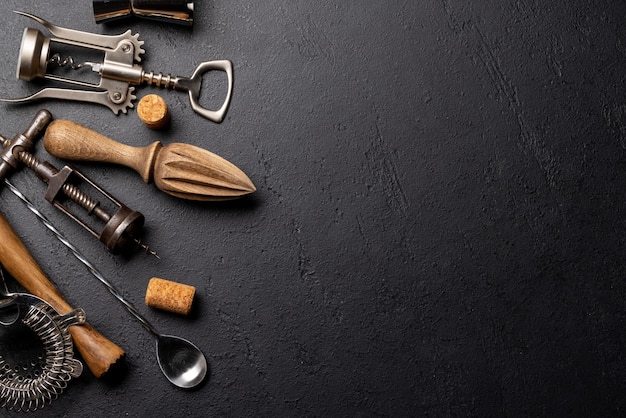 Drinks utensils on kitchen table