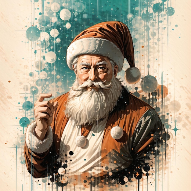 drip art of a santa claus