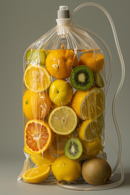 Drip Bag Packed with Vitamin CRich Oranges Lemons Kiwis and More