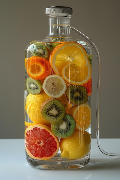 Drip Bag verpakt met vitamine CRich sinaasappels citroenen kiwis en meer